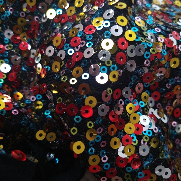 Free People Sequin Nightie/Slip Dress, Size M, gold, red, blue, silver, black - Picture 5 of 6